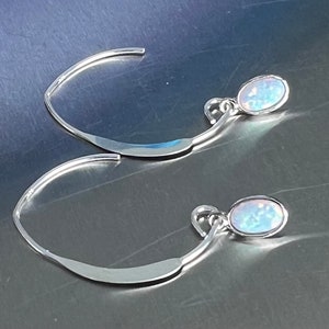 White Opal Sterling Silver Earrings