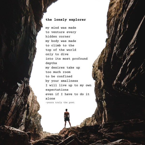 Explorer Motivational Travel Poem Print Wall Poster Decor- Ready to Print Downloadable PDF Files