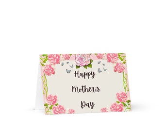 Tarjeta floral rosada del día de la madre