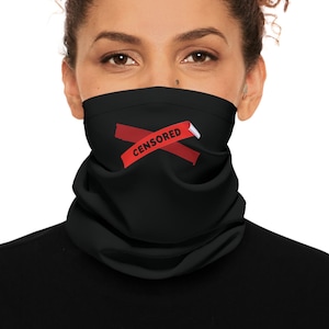 Polaina de pescoço censurada, máscara facial para liberdade de expressão, cachecol tubular de protesto, capa de microfibra elástica resistente, presente para ele, unissex Pro Democracy