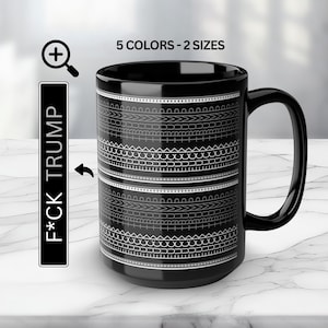 Taza anti-Trump, taza de café con mensaje oculto "F*ck Trump", decoración con groserías sutiles, patrón FDT, regalo demócrata