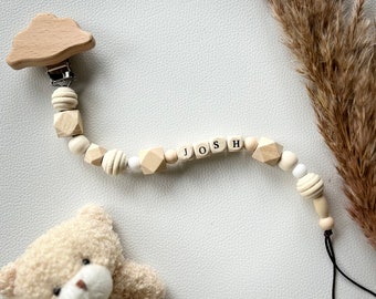 Personalized pacifier cord boho style wooden beads silicone beads fast shipping