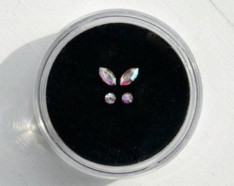 Swarovski AB butterfly 4 pieces fast shipping navette gems tooth gems