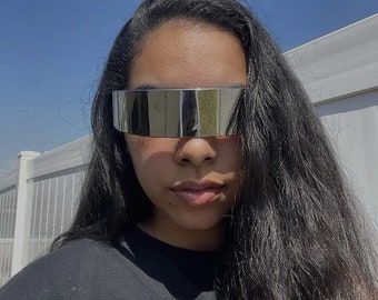 Lunettes de soleil enveloppantes futuristes miroir