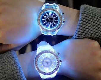 Women Flash Luminous Personalized Rhinestone LED Watch