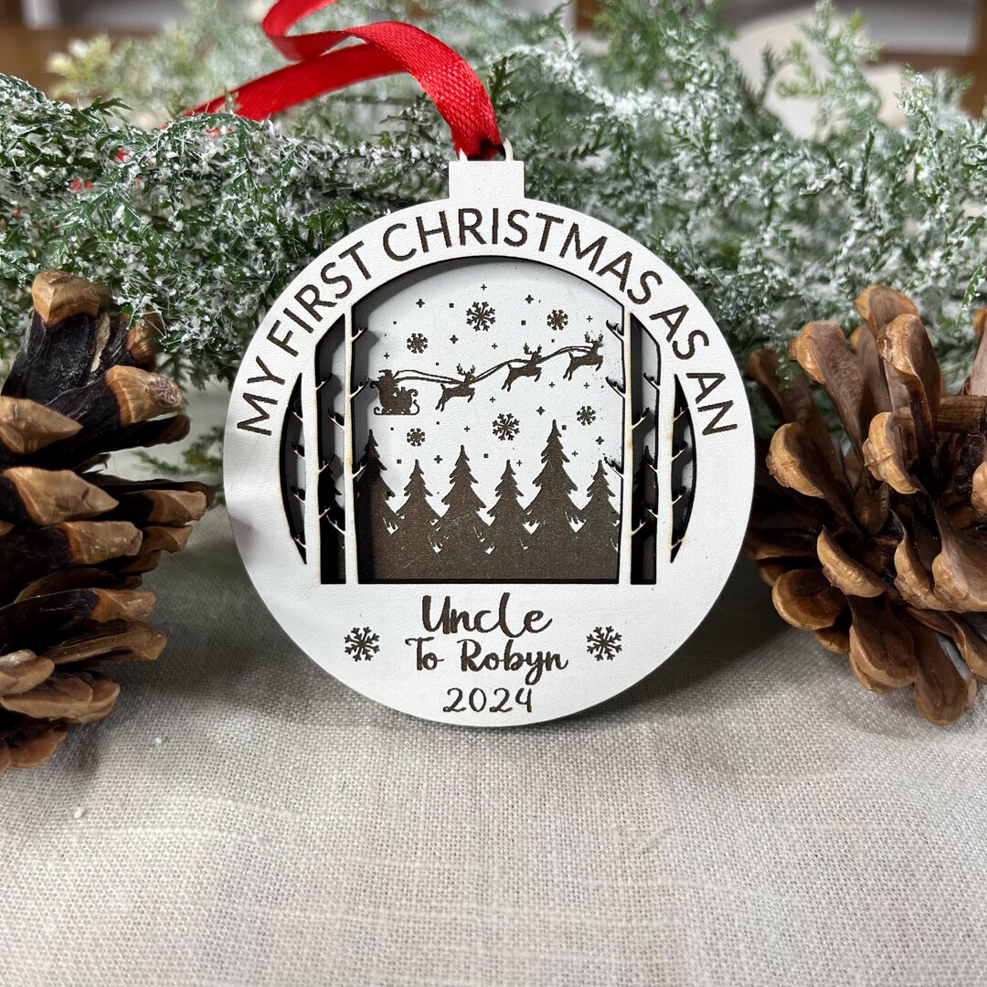 First Christmas as an Uncle Bauble - Personalised - Gift for Uncle - Etsy