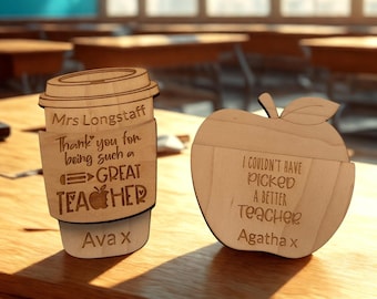Teacher Thankyou Gift Card Holders - Personalised Thankyou