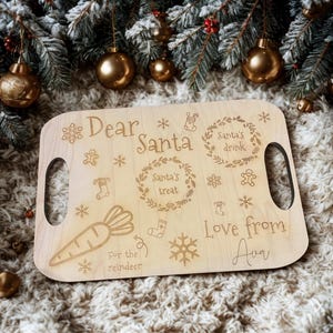 Santa Board - Personalised Santa Board - Christmas Eve - Christmas Decor - Children’s Christmas Board - Santa Snack Board