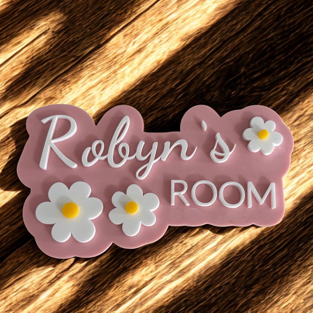 Personalized Floral Nursery Door Sign – Custom Kids Room Decor - Etsy