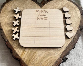Personalised Wedding Tic Tac Toe – Table Game Favours – Wedding Activities - Wedding Games - Wedding Favours