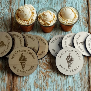 Fichas de helado - Accesorios de boda - Recuerdos de boda - Decoración de boda - Recuerdos de fiesta - Bolsas de regalo - Personalizadas