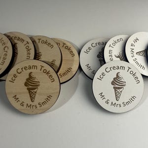 Fichas de helado - Accesorios de boda - Recuerdos de boda - Decoración de boda - Recuerdos de fiesta - Bolsas de regalo - Personalizadas