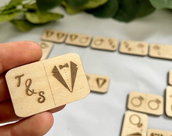 Personalised Wooden Dominoes Set | Luxury Custom Dominoes | Wedding & Anniversary Gift | Family Game Night Keepsake