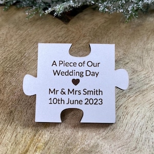 Recuerdo de boda - Pieza del rompecabezas de nuestro día - Ficha, llavero o imán, recuerdo de boda, regalo de boda