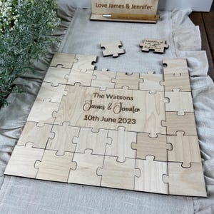 Wedding Guest Book Jigsaw Puzzle Personalised Wooden