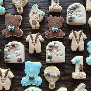 Biscuits fondants, biscuits, biscuits baby shower, biscuits décorés, biscuits décorés, biscuits personnalisés, biscuits artistiques, ensemble de 5 image 1