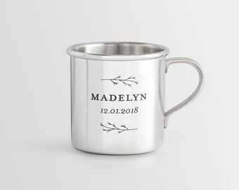 Engravable /'Pannikin/' Pewter Baby Cup