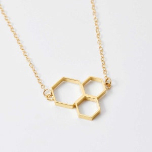 beehive honey bee gold triple honeycomb bee necklace for mothers day women apiary pagan apiarist