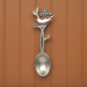 bijenkorf tinnen metalen vogelmaat koffieschep eetlepel maatlepel keukengerei cadeau