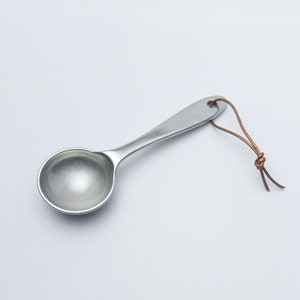 beehive heritage coffee spoon, handmade pewter coffee scoop, metal tablespoon coffee scooper, cottagecore