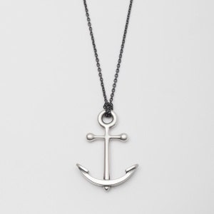 beehive anchor necklace - sterling silver nautical coastal charm pendent jewelry for men for women hand made in usa