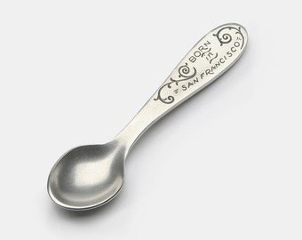 beehive born in san francisco heirloom keepsake made in usa baby feeding spoon, baby boy, baby girl, gender neutral baby shower gift