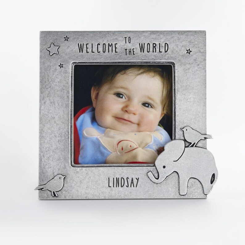 Beehive Engraved Elephant Picture Frame Baby Shower Gift Etsy
