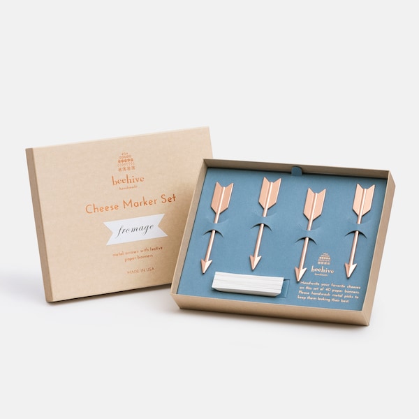 beehive arrow cheese marker labels for charcuterie board entertaining hostess gift