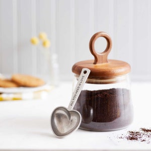 beehive 2 tablespoon heart coffee scoop, handmade pewter coffee scoop, metal tablespoon coffee scooper, mothers day