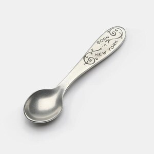 beehive born in new york baby spoon, baby girl, baby boy