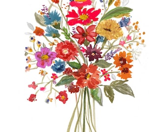 Wildflower Floral - Printable Art- From Original Watercolor