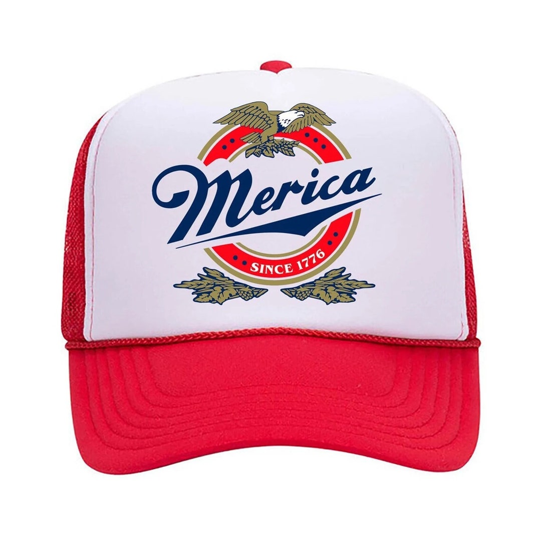 RED/WHITE/BLUE TRUCKER HAT - AMERICA EST 1776 main image 0