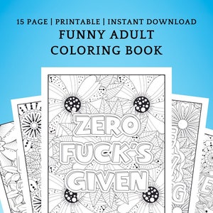 Coloring Book Funny Adult Coloring PDF Coloring Pages Motivational ...