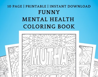 Livre de coloriage amusant sur la santé mentale, soulagement du stress (téléchargement numérique)
