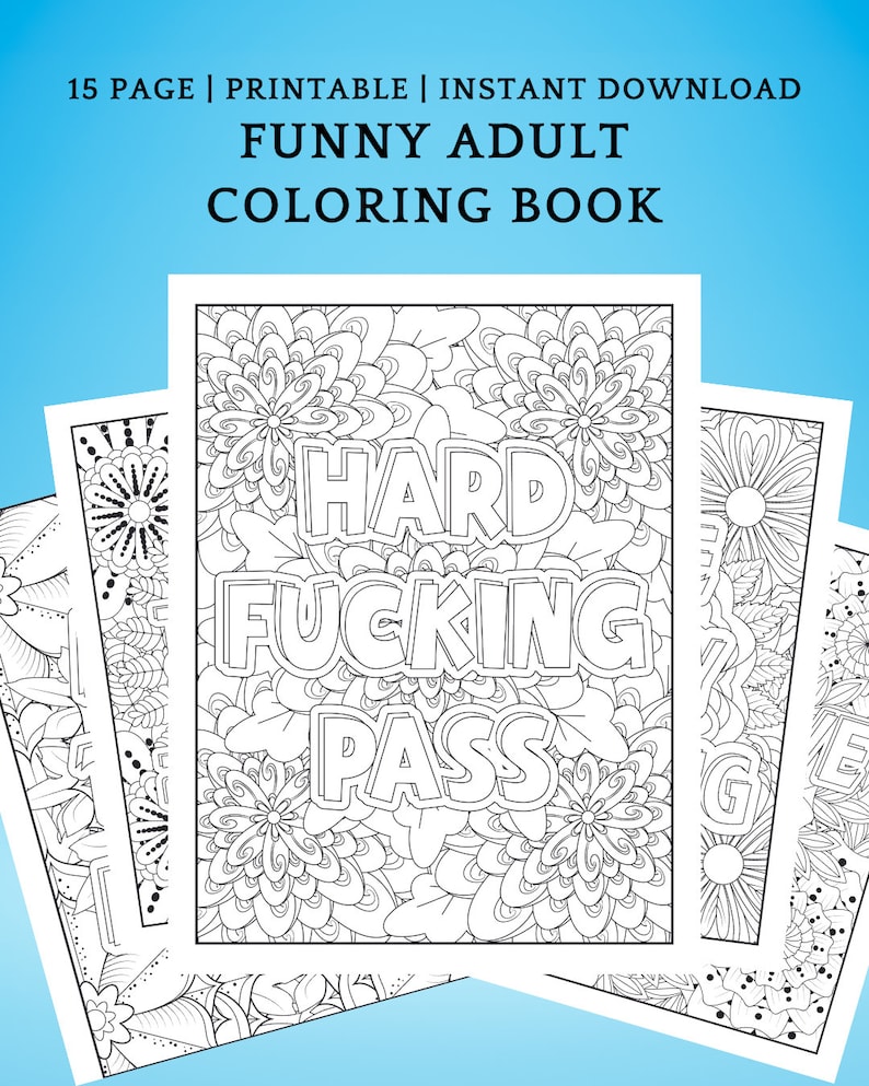 Coloring Book Funny Adult Coloring PDF Coloring Pages Motivational ...