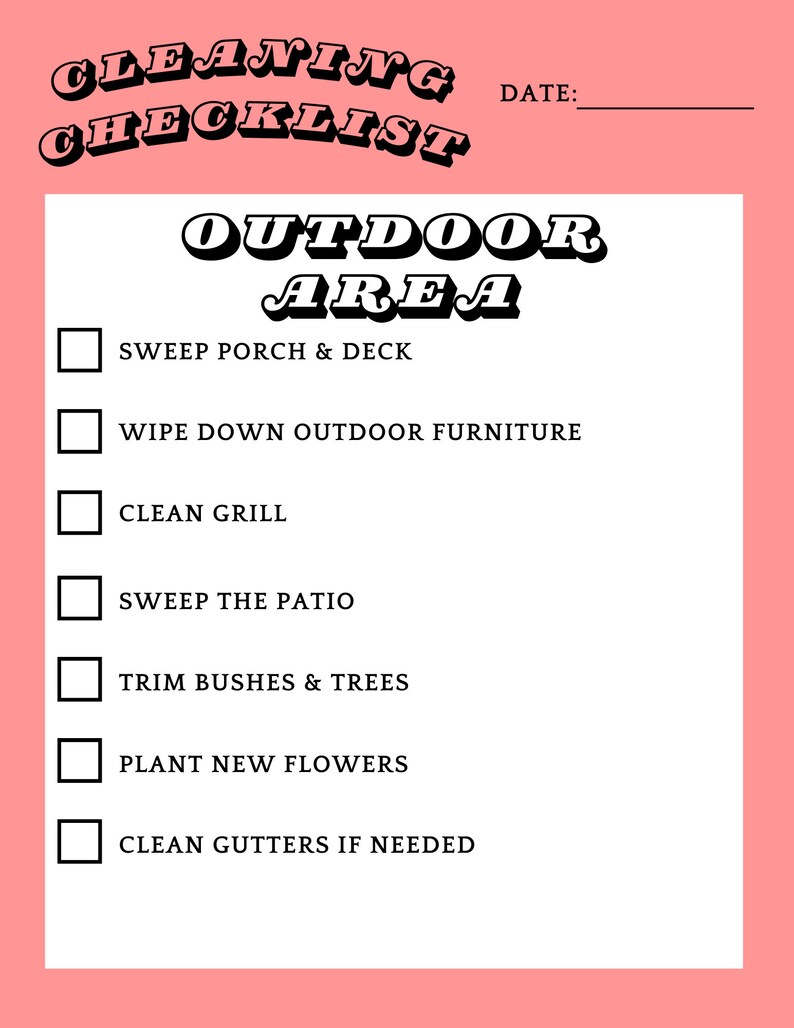 Spring Cleaning Checklist: 8-page Room-specific Planner (printable) - Etsy