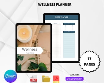 Wellness Planner | Self-Care & Habit Tracker | Mental and Physical Health Journal | Printable PDF