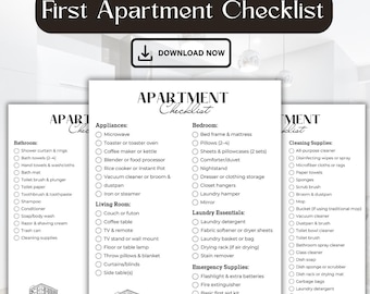 New Apartment Essentials Checklist: Printable Moving Checklist (PDF Download