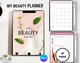 Planificador de belleza digital / Seguimiento de cuidado de la piel, maquillaje y cuidado personal