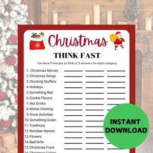 Holiday Party Game, Christmas Printable Game, Party Starter Game, Printable Christmas Game, Christmas Trivia Game, Work Party Game