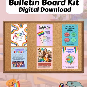 Kit de tablón de anuncios del Mes del Orgullo, decoración para aulas LGBTQ, carteles del Mes de la Historia LGBT, carteles imprimibles, juego de 10 carteles para exhibición del Mes de la Historia LGBT