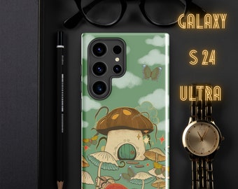 Kunst Gedruckte Tough Cases für Alle Samsung Handys, Mit Charmanten Haus und Pilz Designs,Samsung Galaxy,S24,S23,S22,S21,und vieles mehr