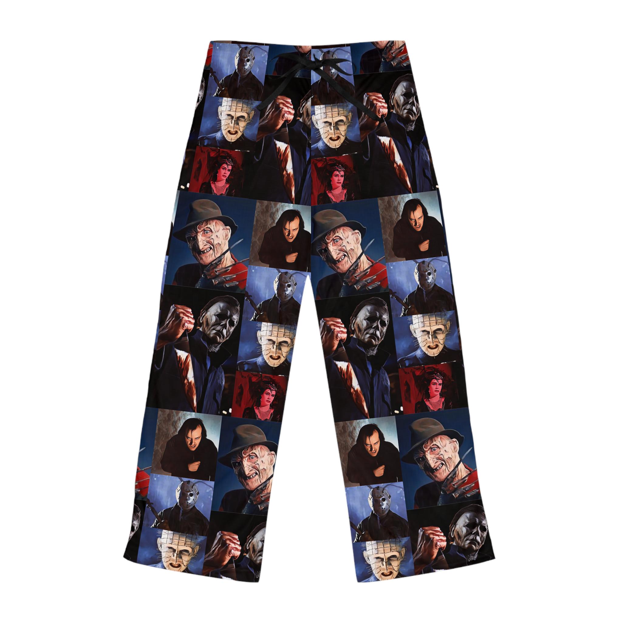 80 s Horror Collage Women s Pajama Pants Etsy UK