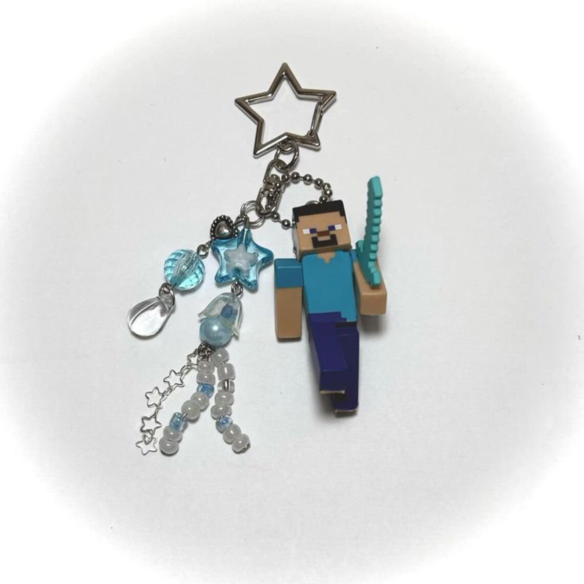 Minecraft Keychains Steve Creeper Enderman Enderdragon Pig Handmade