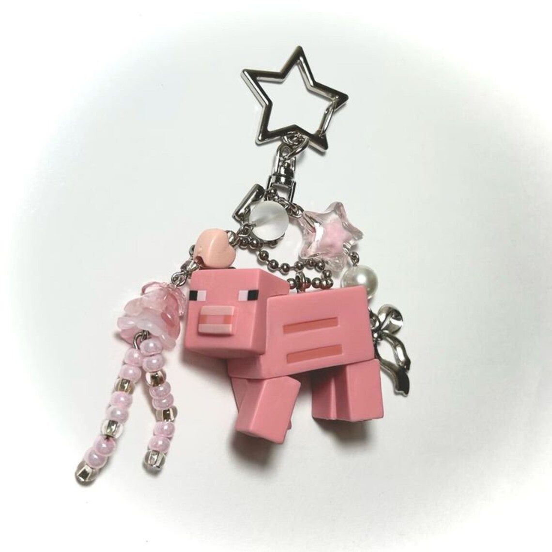 Minecraft Keychains Steve Creeper Enderman Enderdragon Pig Handmade