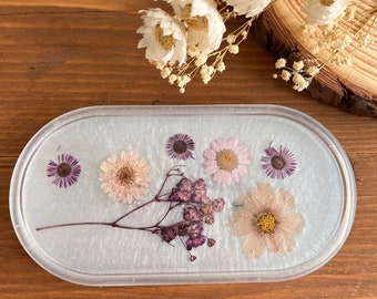 Bijoux en résine de fleurs séchées / bibelot / plateau de salle de bain