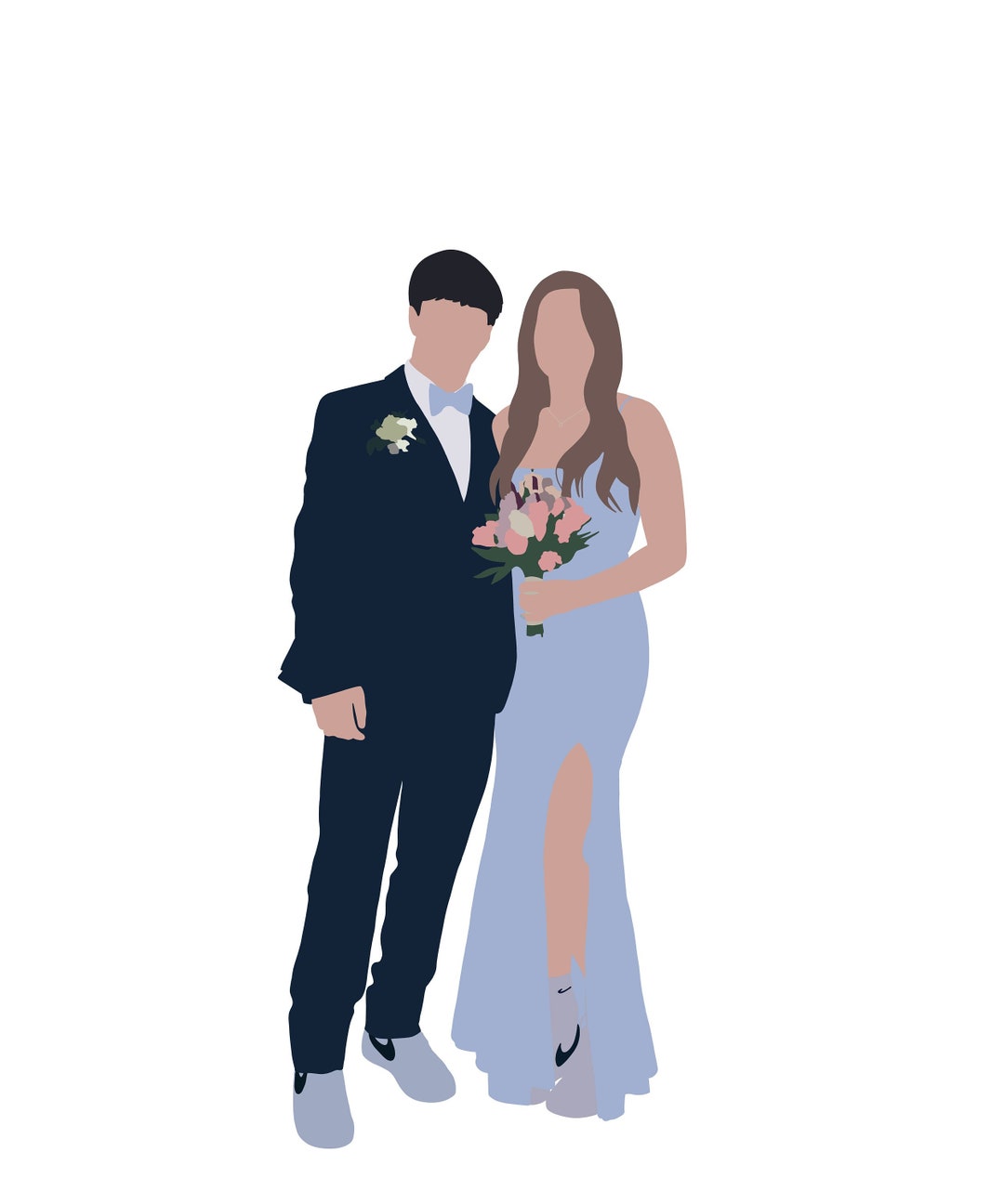 Faceless Drawing Etsy