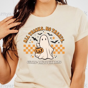 Ehlers-Danlos Halloween shirt, EDS gift, EDS Awareness, Funny Ehlers Danlos Syndrome ghost shirt, All Tricks, No Treats tee, Chronic Illness