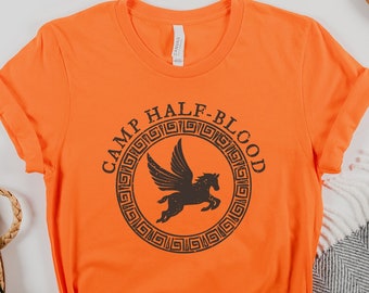  Today Sale Camp Half Blood Halloween T Shirt Movie Percy  Jackson for Him or Her Fans Orange : Clothing, Shoes & Jewelry