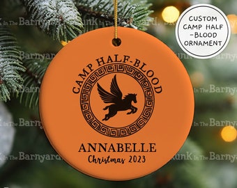 Custom Camp Half-Blood Christmas ornament, Percy Jackson Merch, personalized camp halfblood ornament, baby shower Percy gift, pjo ornament